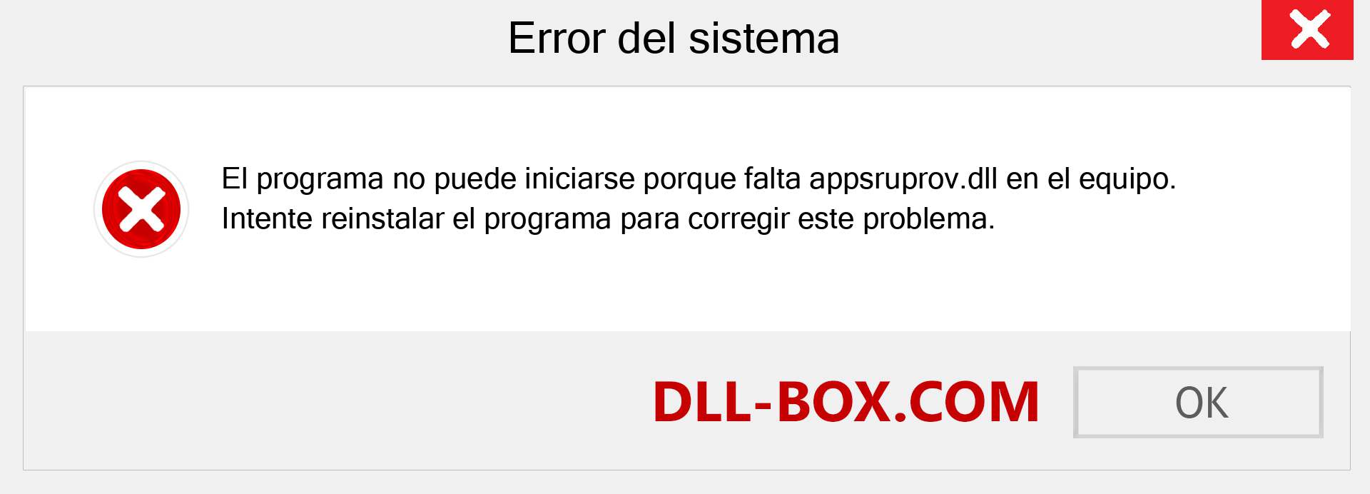 ¿Falta el archivo appsruprov.dll ?. Descargar para Windows 7, 8, 10 - Corregir appsruprov dll Missing Error en Windows, fotos, imágenes